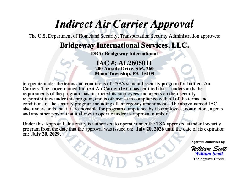 Image version of the IAC Certificate